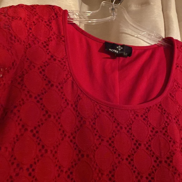 Short Sleeve Lace Trim Midi Dress - Picture 5 of 5